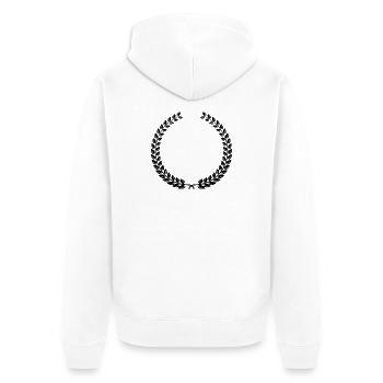 Laurel Wreath Vintage Award Badge Frame Vector - Unisex Premium Bio Zip Hoodie - Weiß - Hinten - Thijin (182cm)