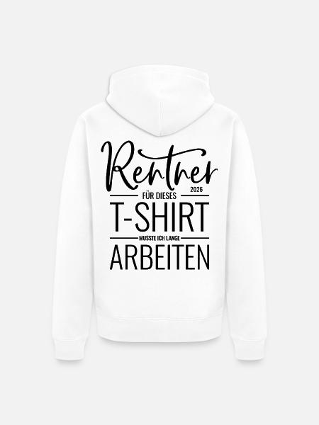 Rentner 2026 - Unisex Premium Bio Zip Hoodie - Weiß