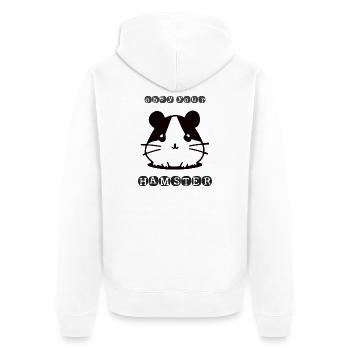 Obey your Hamster - Unisex Premium Bio Zip Hoodie - Weiß - Hinten - Thijin (182cm)