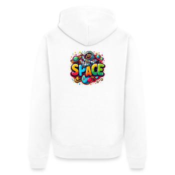 Space Astronautenkind - Unisex Premium Bio Zip Hoodie - Weiß - Hinten - Thijin (182cm)