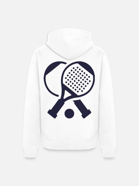 Padel Schläger Padelspieler Padel-Tennis - Unisex Premium Bio Zip Hoodie - Weiß