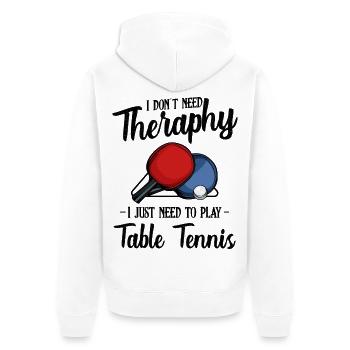 Tischtennis - Unisex Premium Bio Zip Hoodie - Weiß - Hinten - Thijin (182cm)
