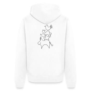 Bremer Stadtmusikanten Linien - Unisex Premium Bio Zip Hoodie - Weiß - Hinten - Thijin (182cm)