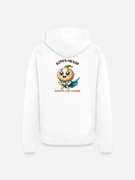 Superhero - Savior of Tears - Unisex Premium Organic Zip Hoodie - white