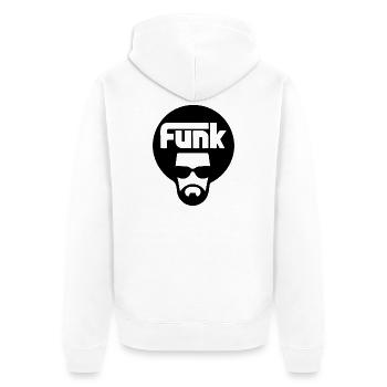 Funk - Unisex Premium Bio Zip Hoodie - Weiß - Hinten - Thijin (182cm)