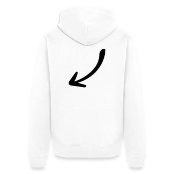 Pfeil - Pfeil - Unisex Premium Bio Zip Hoodie - Weiß - Hinten - Thijin (182cm)