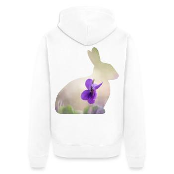 Hase Kaninchen - Unisex Premium Bio Zip Hoodie - Weiß - Hinten - Thijin (182cm)