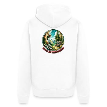 The Hunt for Hidden Treasures - Unisex Premium Bio Zip Hoodie - Weiß - Hinten - Thijin (182cm)