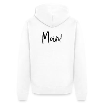 Moin Hamburg Plattdeutsch - Unisex Premium Bio Zip Hoodie - Weiß - Hinten - Thijin (182cm)