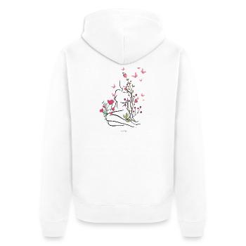 A fleurs de peau - Veste à capuche bio Premium Unisexe - blanc - Dos - Thijin (182cm)