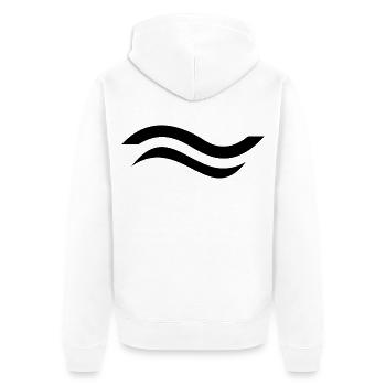 Finn Dinghy Klassenzeichen - Unisex Premium Bio Zip Hoodie - Weiß - Hinten - Thijin (182cm)