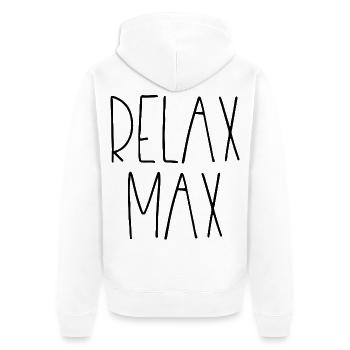 Entspannen Sie sich Max - Unisex Premium Bio Zip Hoodie - Weiß - Hinten - Thijin (182cm)
