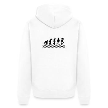 Entwicklung von Ska - Unisex Premium Bio Zip Hoodie - Weiß - Hinten - Thijin (182cm)