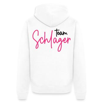 Team Schlager - Schlagerparty - Schlagermusik - Unisex Premium Bio Zip Hoodie - Weiß - Hinten - Thijin (182cm)