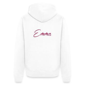 Emma - Unisex Premium Bio Zip Hoodie - Weiß - Hinten - Thijin (182cm)