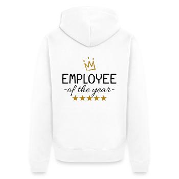 Mitarbeiter des Jahres - Unisex Premium Bio Zip Hoodie - Weiß - Hinten - Thijin (182cm)