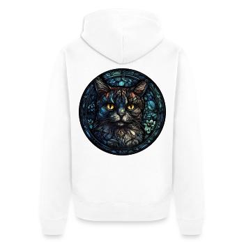 Pixie Bob Katzenrasse Aquarellglas - Unisex Premium Bio Zip Hoodie - Weiß - Hinten - Thijin (182cm)