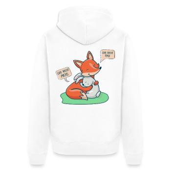 Où le renard et le lièvre disent « bonne nuit » - Veste à capuche bio Premium Unisexe - blanc - Dos - Thijin (182cm)
