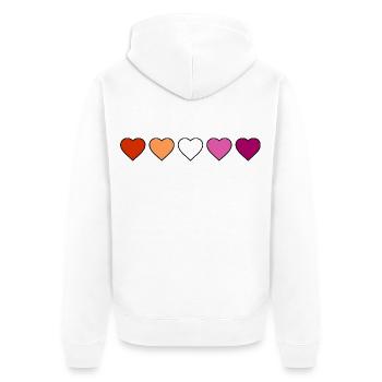 Cœurs lesbiennes, lesbiennes - Veste à capuche bio Premium Unisexe - blanc - Dos - Thijin (182cm)