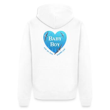 baby boy - Unisex Premium Bio Zip Hoodie - Weiß - Hinten - Thijin (182cm)