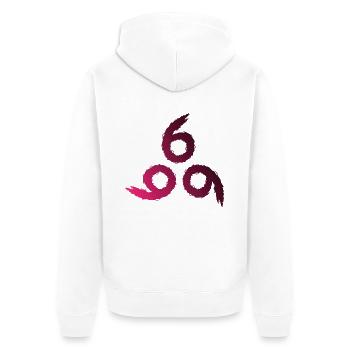 666 - Unisex Premium Bio Zip Hoodie - Weiß - Hinten - Thijin (182cm)