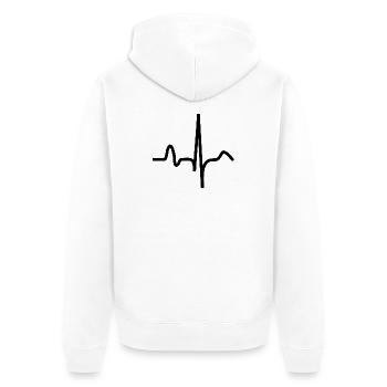 EKG - Unisex Premium Bio Zip Hoodie - Weiß - Hinten - Thijin (182cm)