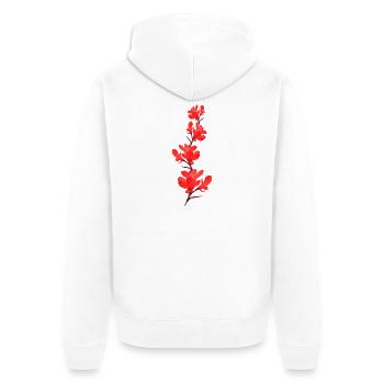Blumenrohr rote Blumen - Unisex Premium Bio Zip Hoodie - Weiß - Hinten - Thijin (182cm)
