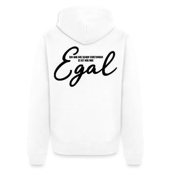 Egal - Unisex Premium Bio Zip Hoodie - Weiß - Hinten - Thijin (182cm)