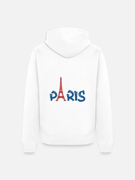 PARIS - Unisex Premium Bio Zip Hoodie - Weiß