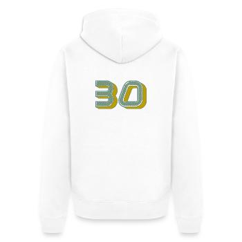 30 - Unisex Premium Organic Zip Hoodie - white - Back - Thijin (182cm)