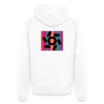 KUNST. GEEK. WEINLESE. GRAFIK. MANGA. ASIEN - Unisex Premium Bio Zip Hoodie - Weiß - Hinten - Thijin (182cm)