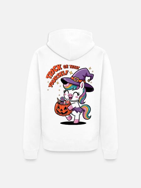 Trick Or Treat Yourself - Unisex Premium Organic Zip Hoodie - white