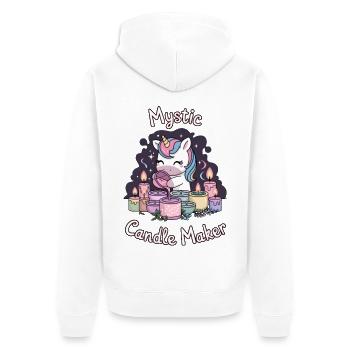 Fabricant de bougies mystiques. - Veste à capuche bio Premium Unisexe - blanc - Dos - Thijin (182cm)