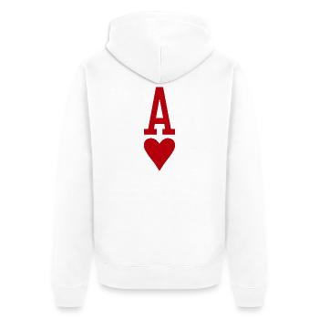 Poker Playing Card Heart As - Veste à capuche bio Premium Unisexe - blanc - Dos - Thijin (182cm)