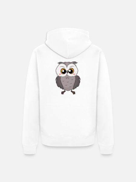 Eule - Unisex Premium Bio Zip Hoodie - Weiß