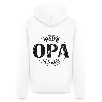 Bester Opa der Welt - Unisex Premium Bio Zip Hoodie - Weiß - Hinten - Thijin (182cm)