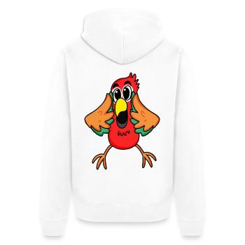 Papagei Dschungel - Unisex Premium Bio Zip Hoodie - Weiß - Hinten - Thijin (182cm)