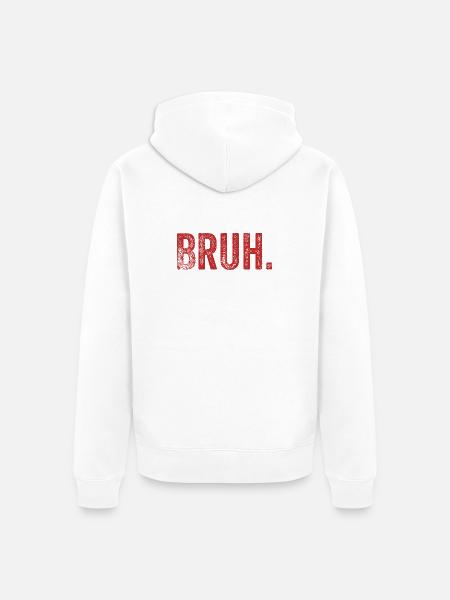Bruh Funny Saying - Unisex Premium Bio Zip Hoodie - Weiß