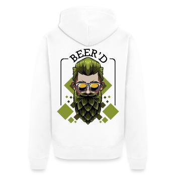 Beer‘d Bier Brauen Bart Wortspiel Brauer Geschenk - Unisex Premium Bio Zip Hoodie - Weiß - Hinten - Thijin (182cm)