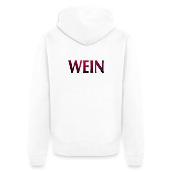 Wein - Unisex Premium Bio Zip Hoodie - Weiß - Hinten - Thijin (182cm)