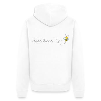 Flotte Biene - Unisex Premium Bio Zip Hoodie - Weiß - Hinten - Thijin (182cm)