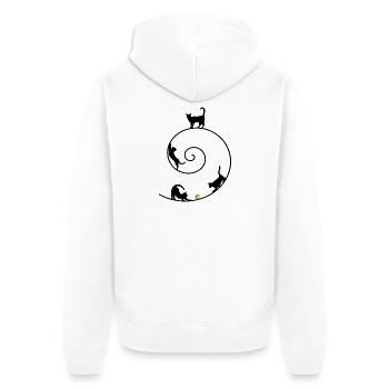 Katze Katzen Kater Kitten Cat - Unisex Premium Bio Zip Hoodie - Weiß - Hinten - Thijin (182cm)