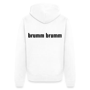 hum hum - Unisex Premium Organic Zip Hoodie - white - Back - Thijin (182cm)