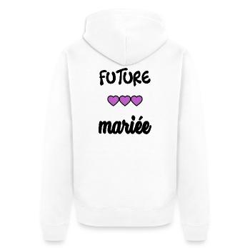 ZUKÜNFTIGE BRAUT - Unisex Premium Bio Zip Hoodie - Weiß - Hinten - Thijin (182cm)
