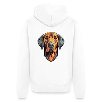 Plott Hund Hund Rasse Aquarell Cartoon Kawaii Co - Unisex Premium Bio Zip Hoodie - Weiß - Hinten - Thijin (182cm)