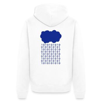 Bit Regen Wolke Informatiker - Unisex Premium Bio Zip Hoodie - Weiß - Hinten - Thijin (182cm)
