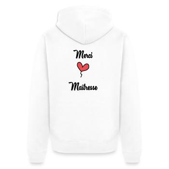 Geliebte - Unisex Premium Bio Zip Hoodie - Weiß - Hinten - Thijin (182cm)