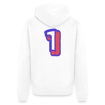 1. 1 AN. 1er ANNIVERSAIRE. ANNIVERSAIRE 1 AN - Veste à capuche bio Premium Unisexe - blanc - Dos - Thijin (182cm)