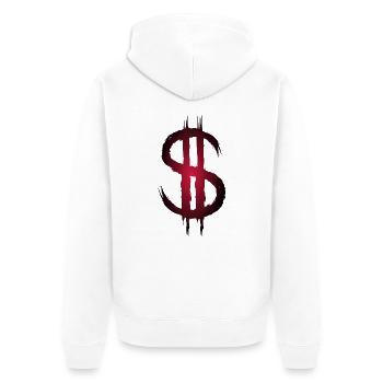 Dollarzeichen Dollar Geld Symbol - Unisex Premium Bio Zip Hoodie - Weiß - Hinten - Thijin (182cm)