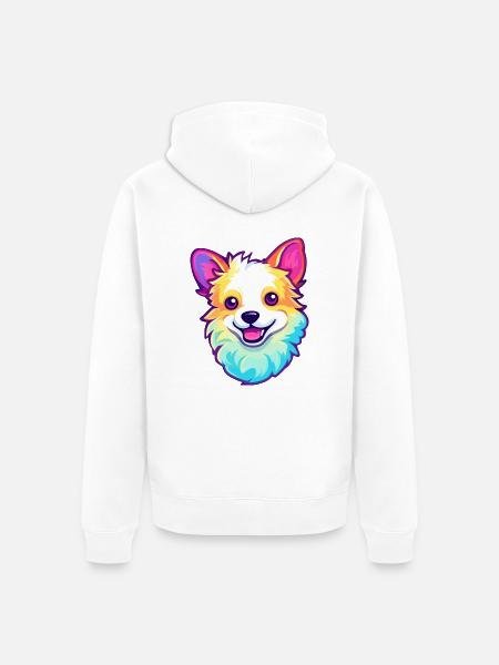 Spielzeug Deutscher Spitz Hunderasse Karikatur Kawaii Illustra - Unisex Premium Bio Zip Hoodie - Weiß